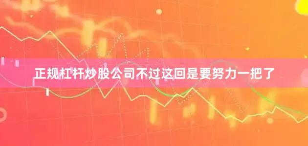 正规杠杆炒股公司不过这回是要努力一把了