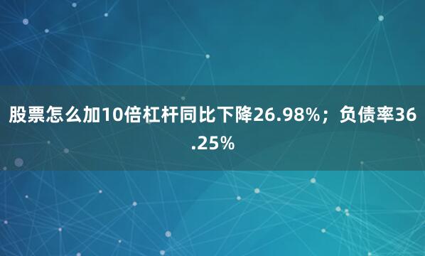 股票怎么加10倍杠杆同比下降26.98%；负债率36.25%